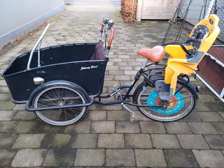 Johnny Loco bakfiets (niet elektrisch), Fietsen en Brommers, Fietsen | Bakfietsen, Gebruikt, Johnny Loco, 2 kinderen, Ophalen
