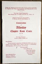 Consecration of Allesley Chapter Rose Croix No. 701 - 1971, Enlèvement ou Envoi, Editorial, Utilisé, Autres sujets/thèmes