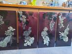 4 vintage bloempanelen in parelmoer, Huis en Inrichting, Woonaccessoires | Kamerschermen, Ophalen