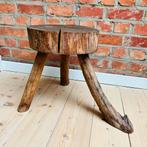 Tabouret de table d'appoint en bois rustique brutaliste, Enlèvement ou Envoi