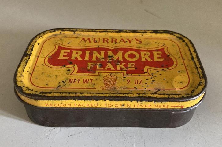 Vintage blik Murray's Erinmore Flake pijptabak, Verzamelen, Blikken, Gebruikt, Overige, Overige merken, Ophalen of Verzenden