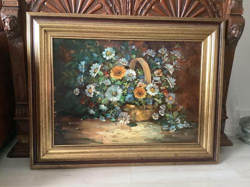 Prachtige grote gesigneerde schilderij-Vermeld in PIRON, BAS, Antiek en Kunst, Kunst | Schilderijen | Klassiek, Ophalen of Verzenden