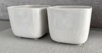 Bloempotten wit,  zonder schade., Moins de 25 cm, Poterie, Carré, Enlèvement