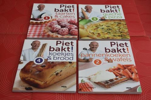 4 boeken Piet Huysentruyt met "bakt", Livres, Livres de cuisine, Comme neuf, Gâteau, Tarte, Pâtisserie et Desserts, Pays-Bas et Belgique