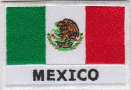 Mexico vlag stoffen opstrijk patch embleem, Diversen, Vlaggen en Wimpels, Nieuw, Verzenden
