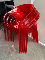 Transparant Rood Stoelen 4 Stuks Nieuwstaat., Ophalen, Zo goed als nieuw