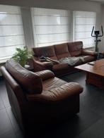 Salon leder - cognac, Huis en Inrichting, Zetels | Complete zithoeken, Ophalen, Gebruikt, Leer, Klassiek hedendaags
