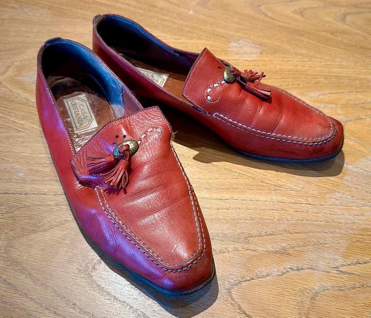 Instappers van Casa Costanza - tijdloze stijl, Kleding | Dames, Schoenen, Gedragen, Schoenen met lage hakken, Rood, Ophalen of Verzenden