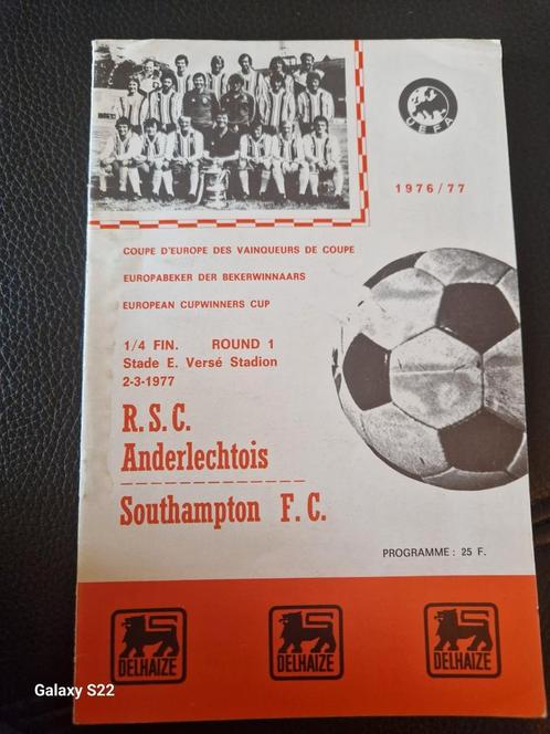 Livret du programme de football RSC ANDERLECHT - SOUTHAMPTON, Collections, Articles de Sport & Football, Comme neuf, Enlèvement ou Envoi
