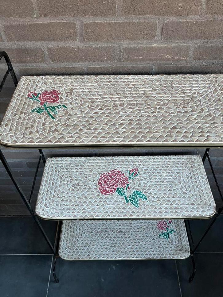 Vintage jaren60 mozaïek wandrekje 3 etages, Antiek en Kunst, Curiosa en Brocante, Ophalen
