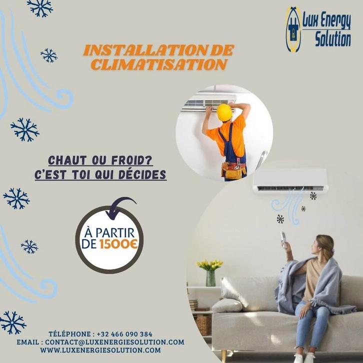 Luxenergiesolution Etude et Installation pompe chaleur⚡️🔋🔌, Bricolage & Construction, Électricité & Câbles, Comme neuf, Enlèvement