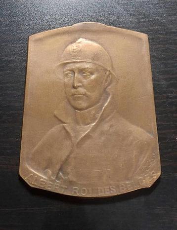 Plaque en bronze Roi Albert Victoire 1914-1918