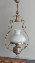 lustre type « belge » avec verre à lait, Antiquités & Art, Antiquités | Éclairage, Enlèvement ou Envoi