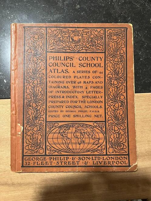 Atlas des écoles du conseil du comté de Philip, Livres, Atlas & Cartes géographiques, Utilisé, Autres atlas, Monde, 1800 à 2000