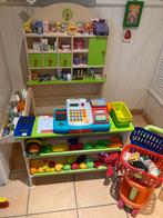 Houten speelgoed winkeltje + kassa + winkelkar + toebehoren, Ophalen, Gebruikt, Meubelstuk of Keukentje