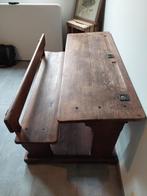 ancien banc d'école en bois, Gebruikt, Ophalen, Bureau