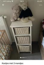 Kastje met 3 mandjes en bekleding, Huis en Inrichting, Kasten | Ladekasten, Ophalen, Minder dan 50 cm, Gebruikt, Overige materialen