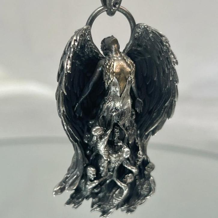 Engel Vagevuur Hanger - 925 zilver, Handtassen en Accessoires, Kettinghangers, Nieuw, Zilver, Zilver, Kruis of Symbool, Verzenden