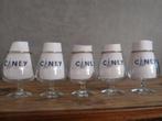 5 verres Ciney, 13,5cm, Collections, Comme neuf, Enlèvement ou Envoi, Verre à bière