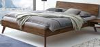Lit 180/200cm en Noyer + sommier + matelas, Huis en Inrichting, Slaapkamer | Matrassen en Bedbodems, Ophalen, Zo goed als nieuw