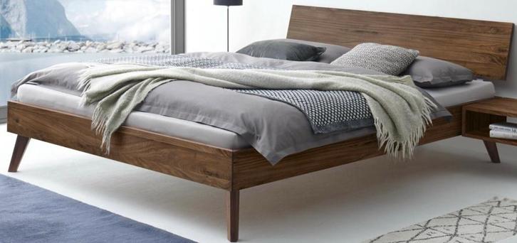 Lit 180/200cm en Noyer + sommier + matelas, Huis en Inrichting, Slaapkamer | Matrassen en Bedbodems, Zo goed als nieuw, Bedbodem