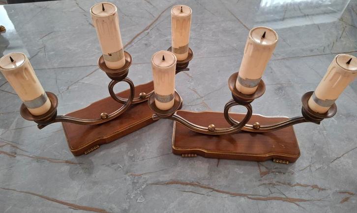 Artilux kandelaars, Huis en Inrichting, Lampen | Kroonluchters, Gebruikt, Hout, Ophalen of Verzenden