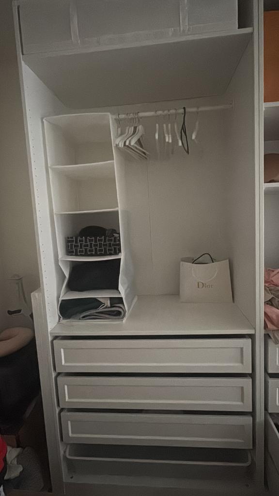 IKEA PAX kledingkast wit (100x58x201 cm) met indeling, Huis en Inrichting, Kasten | Schoenenkasten, Zo goed als nieuw, Ophalen
