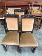 3x antieke stoelen met beige bekleding, Antiek en Kunst, Ophalen