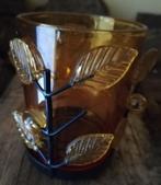 Photophore métal et verre 5,5cmx7,5cm, Moins de 25 cm, Enlèvement ou Envoi, Utilisé, Bougie