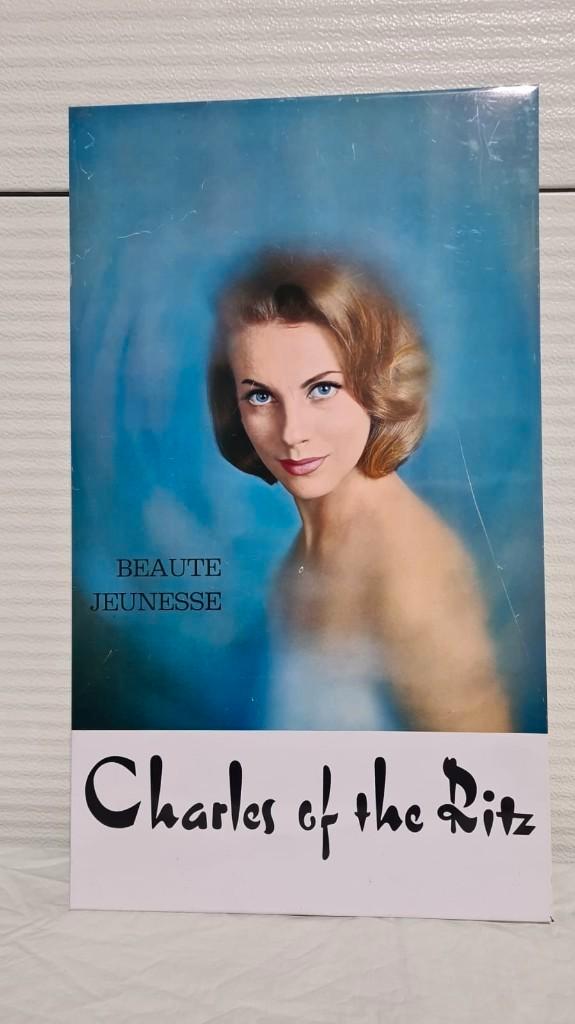 Panneau en métal, présentoir, Charles of the Ritz, 60/70s, Collections, Marques & Objets publicitaires, Utilisé, Panneau publicitaire