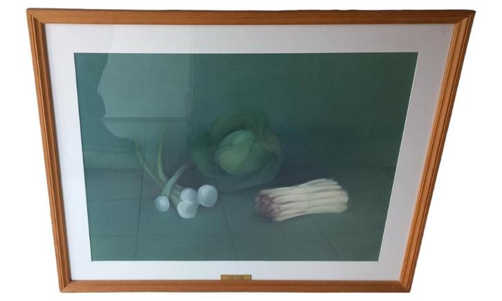 Denise Esteban "la botte d'asperges" pastel op papier., Antiek en Kunst, Kunst | Schilderijen | Modern, Ophalen