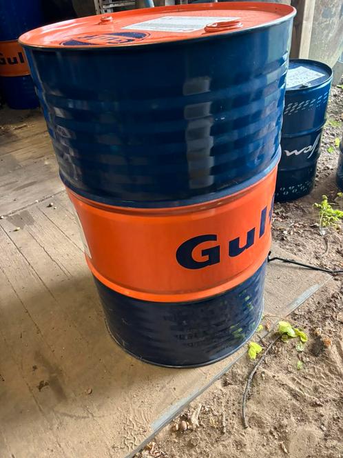 Gulf olievaten 200L Leeg, Tuin en Terras, Vuurkorven, Zo goed als nieuw, Ophalen