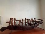 Grote handgesneden houten Afrikaanse kano met roeiers, Antiek en Kunst, Kunst | Beelden en Houtsnijwerken, Ophalen