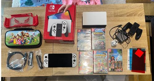 Nintendo Switch Oled met games+ garantie, Games en Spelcomputers, Spelcomputers | Nintendo Game Boy, Nieuw, Met games, Ophalen