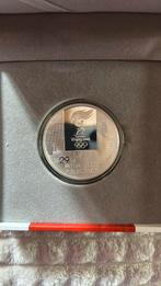 commemorative medallion of torch relay beijing 2008 olympics, Ophalen, Zilver