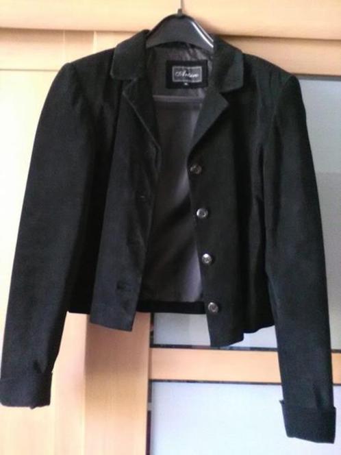 Veste noire courte en cuir Arturo, Kleding | Dames, Jassen | Zomer, Zo goed als nieuw, Maat 42/44 (L), Zwart, Ophalen of Verzenden