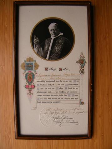 Apolistische zegening van Paus Pius XI (1933) beschikbaar voor biedingen