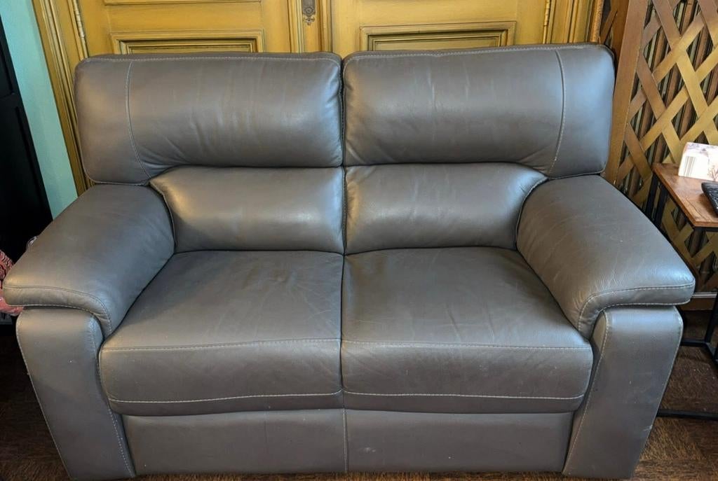 Canapés, Ophalen, Zo goed als nieuw, Rechte bank, Leer