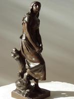 XIX Eugène LAURENT Fr. ancien bronze, Jeanne d'Arc bergère, Enlèvement