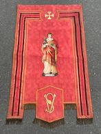 Xl 19de eeuwse banner religieus heilige Cornelius gouddraad, Ophalen of Verzenden