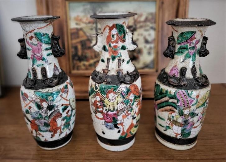 3 NANKIN vazen 19e eeuw China, Antiek en Kunst, Antiek | Vazen, Ophalen of Verzenden