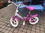 Wit-roze kinderfietsje., Fietsen en Brommers, Fietsen | Kinderfietsjes, Ophalen, Gebruikt, Minder dan 16 inch, Dino