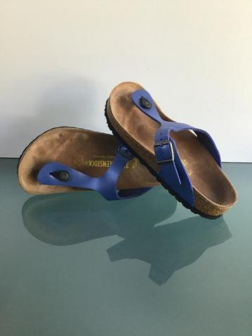 Gratis Verzenden | Birkenstock Gizeh blauwe slippers 37 beschikbaar voor biedingen