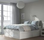 Bed IKEA BRIMNES, Huis en Inrichting, Ophalen, Overige materialen, Wit, Tweepersoons