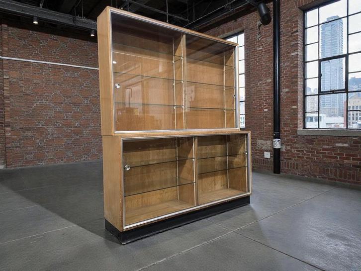 vintage  vitrinekast / etagere / leggerkast, Antiek en Kunst, Curiosa en Brocante, Ophalen of Verzenden