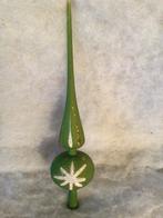 Vintage kerstboompiek. Italy. Kunststof. Groen-wit-goud., Ophalen of Verzenden