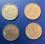 4 Belgische munten 25 cent '66 '68 '73 '75, Postzegels en Munten, Ophalen of Verzenden