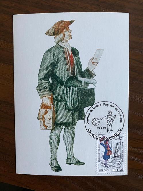 Postzegel op postkaart, op datum van uitgave. Perfecte staat, Timbres & Monnaies, Timbres | Europe | Belgique, Affranchi, Oblitération 1er jour