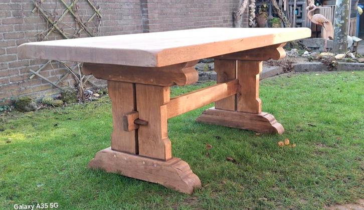 Eiken kloostertafel eettafel 190x86x75.5, Huis en Inrichting, Tafels | Eettafels, Zo goed als nieuw, 50 tot 100 cm, 150 tot 200 cm