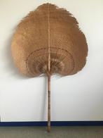 Vintage handgeweven rotan waaier (groot), Ophalen